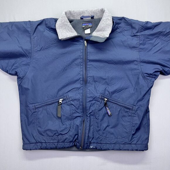 Patagonia‎ Fleece Lined Bomber Jacket USA Purple Full Zip Kids S (7-8) Vintage